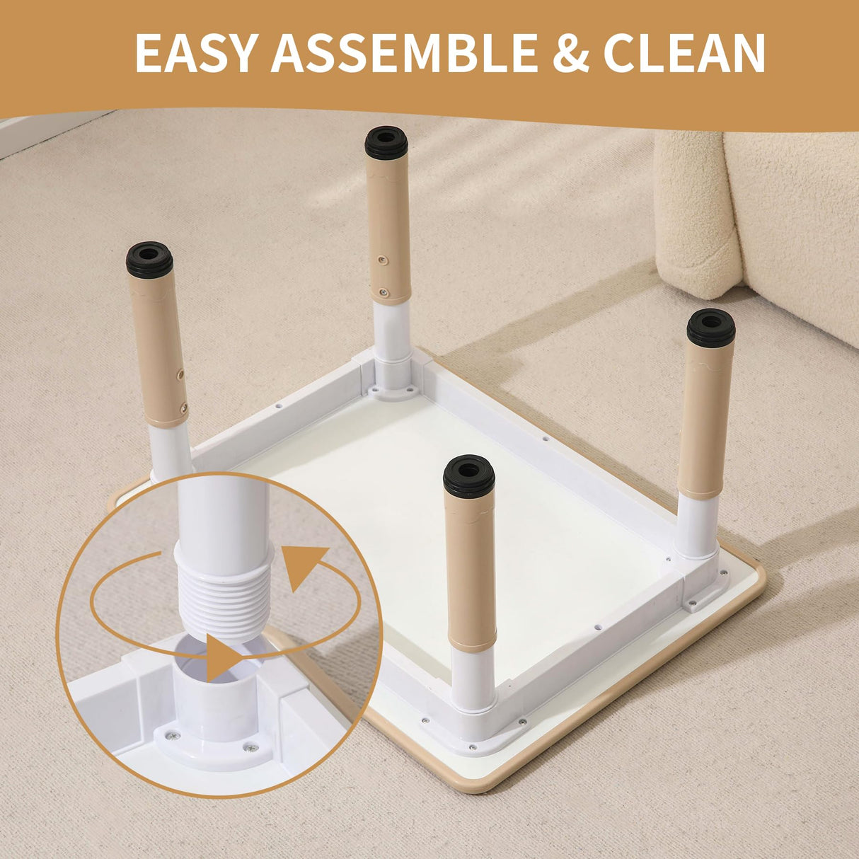 Hulaibit Toddler Table and Chairs, Kids Table and 4 Chairs Set with Graffiti Desktop, Height-Adjustable Kids Study Table for Boys and Girls Aged 3-8, Max 300lbs Hulaibit