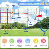 50ft Ninja Warrior Obstacle Course for Kids with Swing, Ninja Course for Kids Outside with 11 Accessories--Trapeze Swing, Climbing Net, Rope Ladder, Outdoor Playset with Monkey Bars ITEFDTUTNE