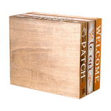 Glitzhome Fall Harvest Wooden Crates, Rustic Nesting Wooden Crates Set of 2, Fall Decorative Storage Gift Wood Crates for Display, Farmhouse Wooden Storage Boxes for Autumn Harvest Glitzhome