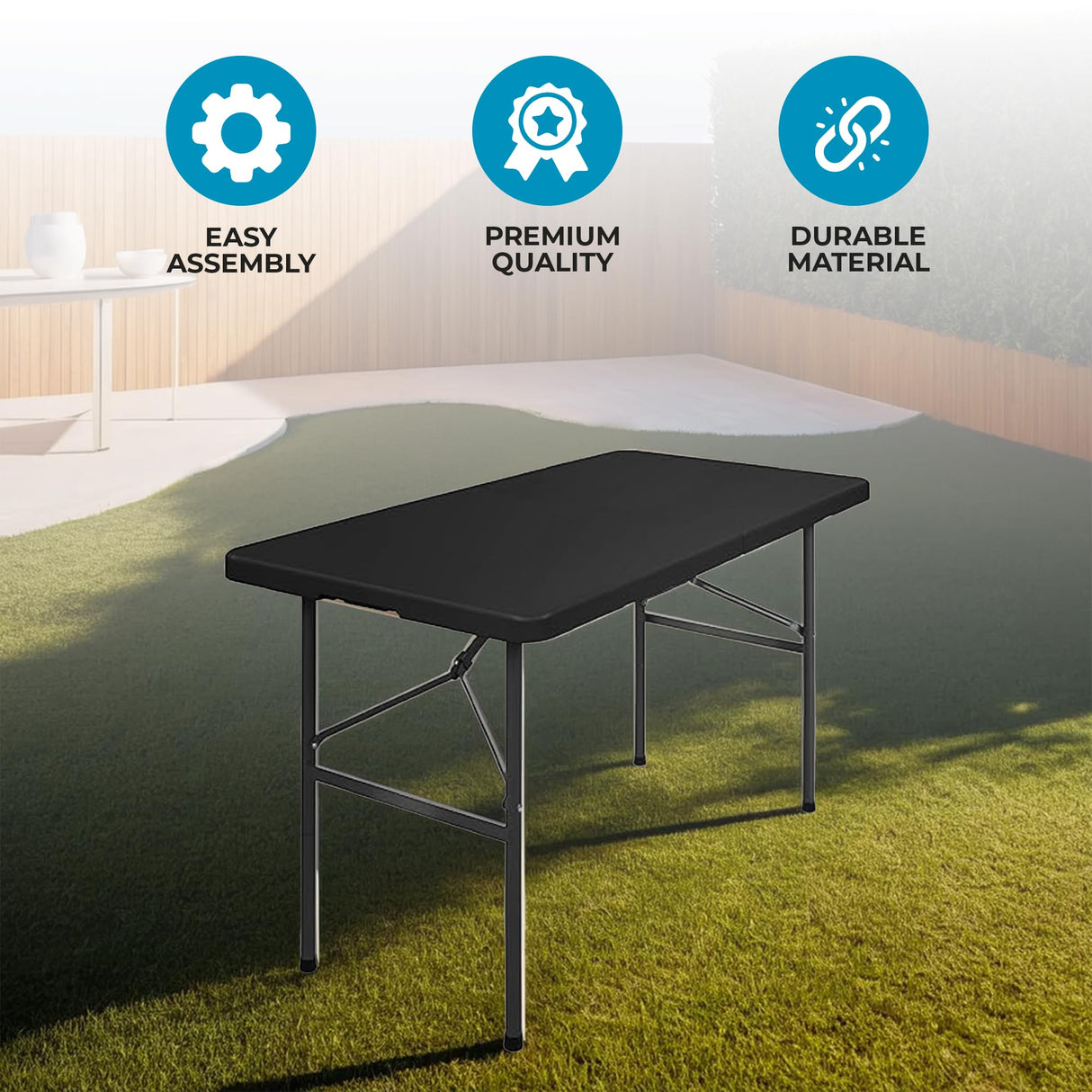 SIMPLI-MAGIC 79582 Foldable Table, 4 Feet, Black SIMPLI-MAGIC