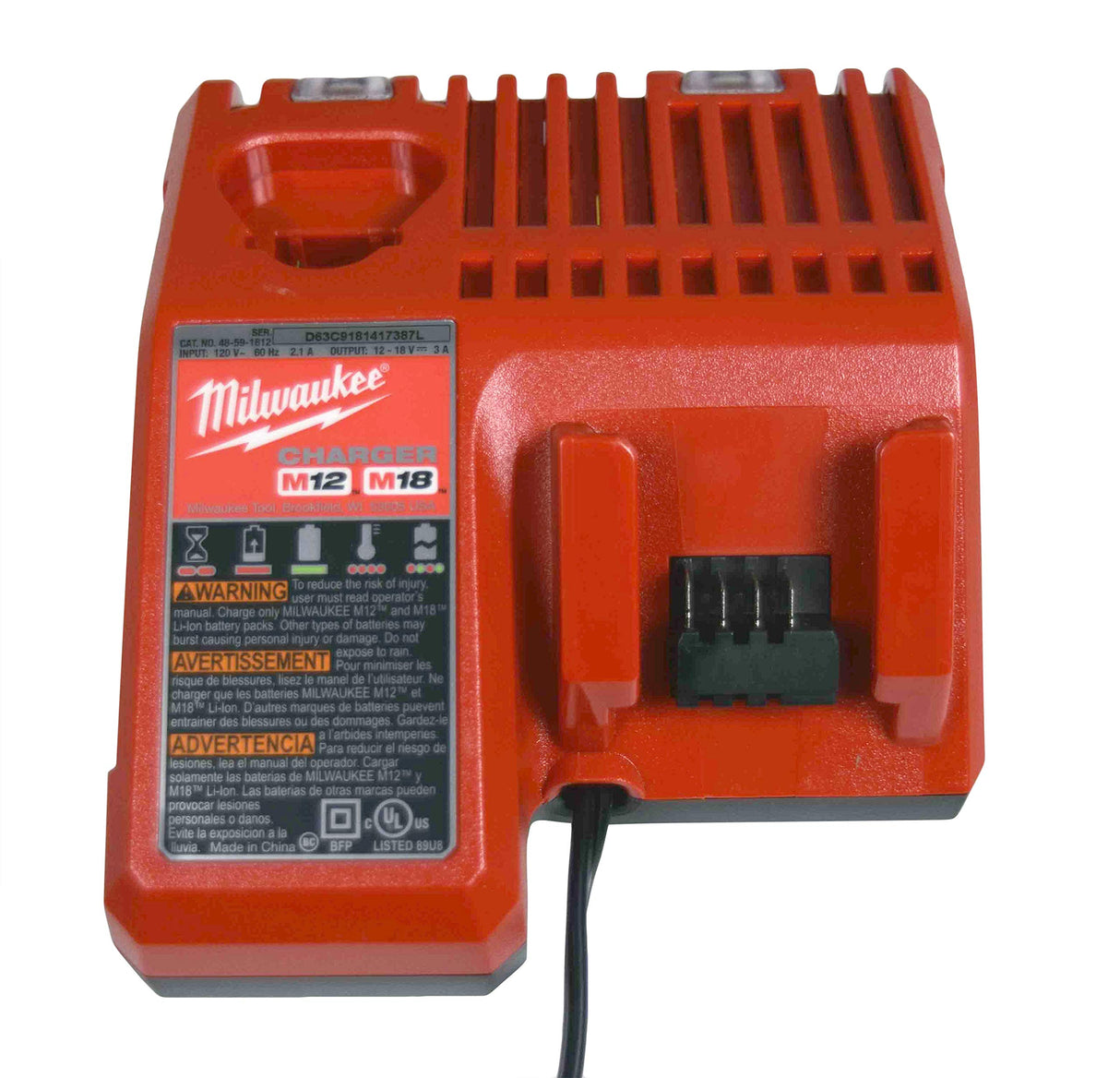 Milwaukee 2663-20 1/2" Impact Wrench,48-11-1850 5Ah Battery, 48-59-1812 Charger Milwaukee