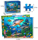 Puzzles for Kids Ages 4-8 – 2 x 60 Pieces Puzzles for Kids Ages 3-5 6-8 – Toy for Learning Ocean & Forest Animals – Educational Toys for Boy and Girl (2 Packs) Unolidrom
