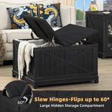 Joaxswe Farmhouse Coffee Table with Hidden Storage Organizer, Black Square Large Center Table, Wood Farm House Low Modern Living Room Tables with Hinged Lift Top for Home, Office Joaxswe