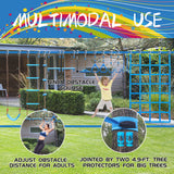 VOKSAFE 56' Weatherproof Ninja Warrior Hanging Obstacle Course Line Backyard Training Equipment Set for Kids, 12 Obstacles, Like Walking Line, Net, Swing VOKSAFE