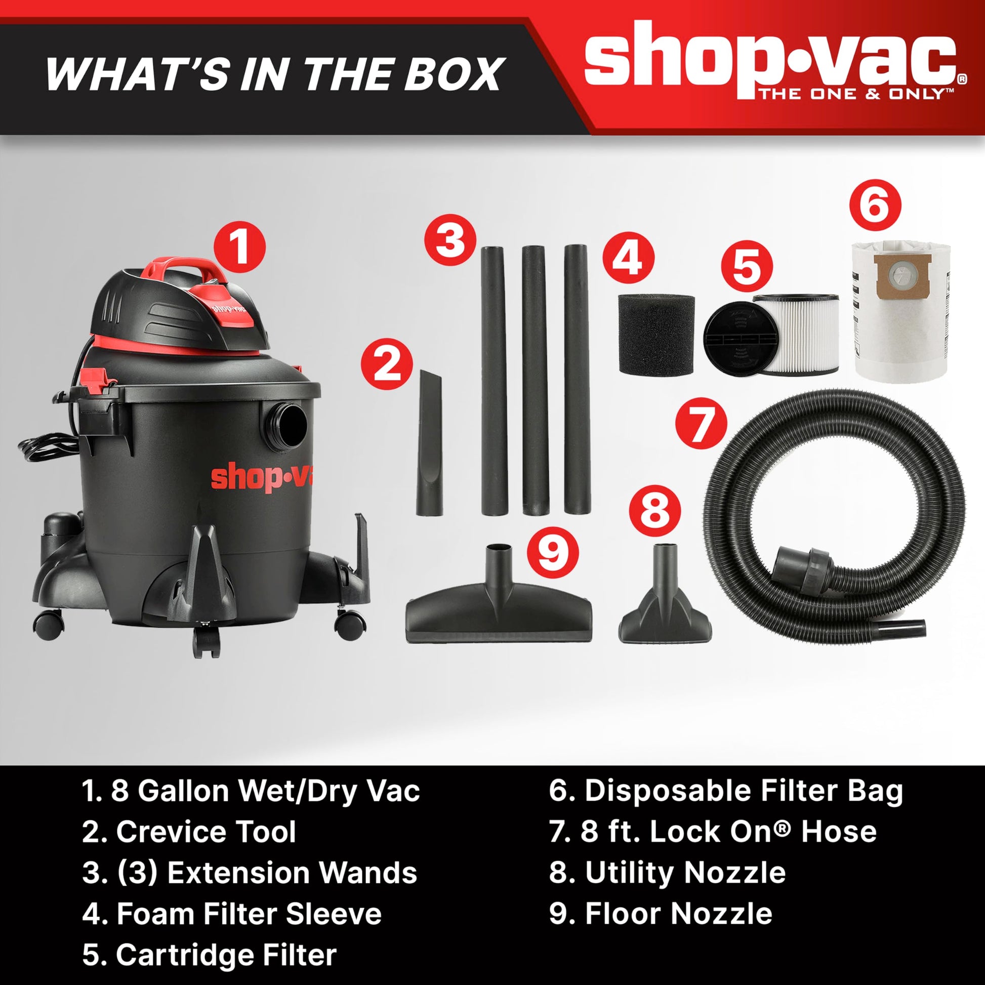 Shop-Vac 5922805 Wet/Dry Vacuum, Black - WoodArtSupply