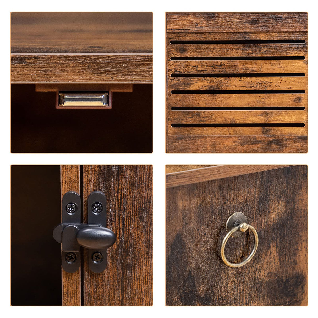 HOOBRO Cat Litter Box Enclosure, Hidden Cat Litter Box Furniture with Louvered Door, Spacious Hidden Cat Washroom with Divider, Cat Furniture Cabinet, 31.5"L x 17.7"W x 18.1"H, Rustic Brown BF07MW01 HOOBRO