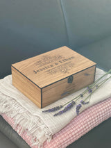 Personalized Memory, Wooden, Wedding Keepsake box - Christmas Couple Love Gift for Him, Brother, Boyfriend Customized Engraved Lock Wood Box (Oak) InsideDecor.Shop