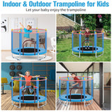 Trampoline for Kids, Telawah Adjustable Toddler Trampoline, Indoor/Outdoor Mini Baby Trampoline with Enclosure Net, No-Gap Safe Design, Trampoline Jumping Mat Gifts for Children Telawah