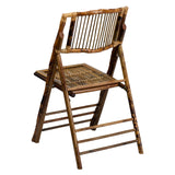 EMMA + OLIVER 2 Pack Commercial Event Party Rental Bamboo Folding Chair EMMA + OLIVER