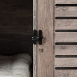 HOOBRO Cat Litter Box Enclosure, Hidden Cat Litter Box Furniture with Louvered Door, Spacious Hidden Cat Washroom with Divider, Cat Furniture Cabinet, 31.5" L x 17.7" W x 18.1" H, Greige BG07MW01 HOOBRO