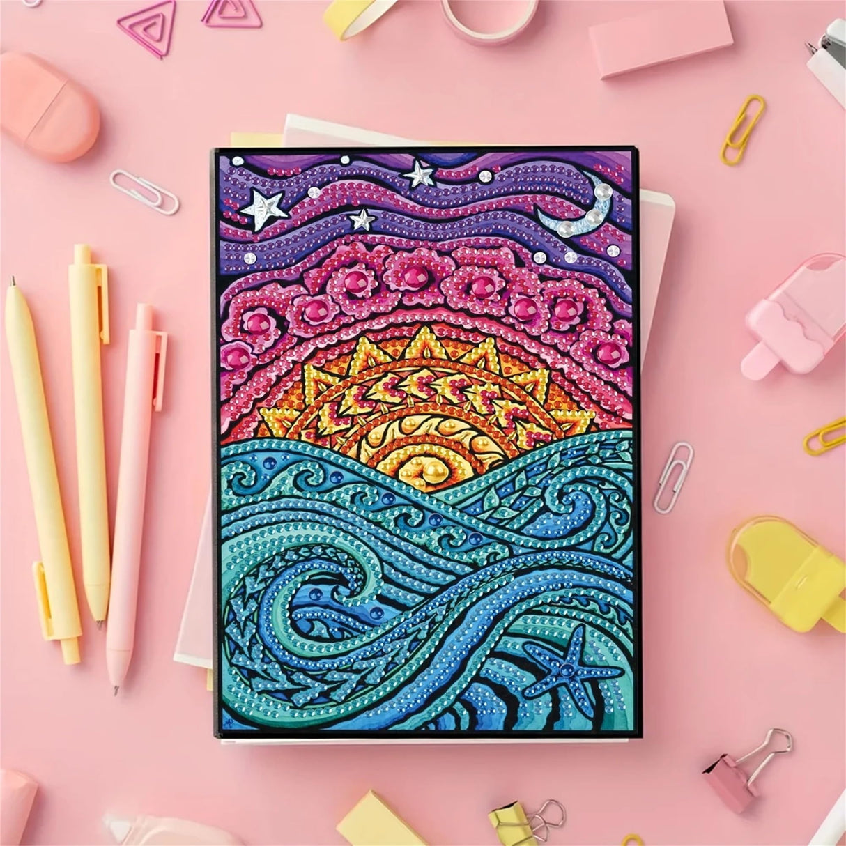 Mandala Diamonds Painting Notebook for Adults, A5 Diamond Art Journal and DIY Sketchbook, Diamond Art Kit Supplies,Gift for Beginners, Craft Lovers, Artists. (Mandala) Formeydemi