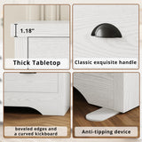 LIKIMIO Dresser 9 Drawer 63" W Long Wood Storage Chest of Drawers for Bedroom Living Room, Large Storage with Charging Station and Storage Bag, White LIKIMIO