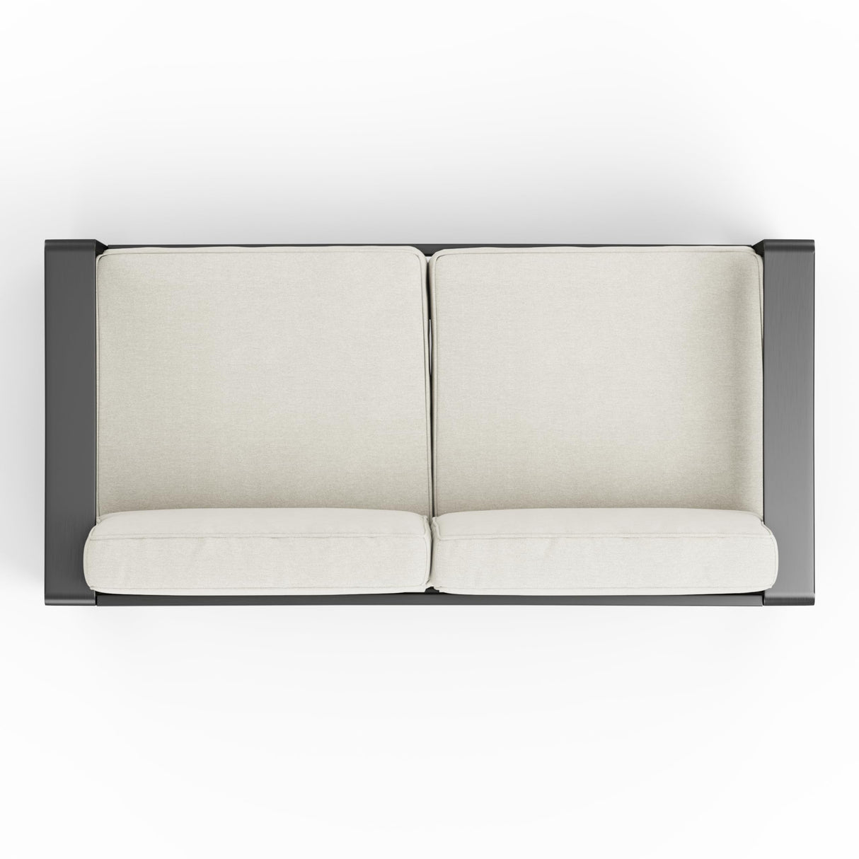 Christopher Knight Home Dessa Patio Loveseat, Aluminum Couch, 2 Seater Sofa, Stable Aluminum Frame Armchair, Spacious Seating, Outdoor Loveseat with Cushions for Backyard Garden Balcony, Black+Beige Christopher Knight Home