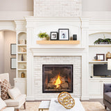 AZSKY Natural Wood Floating Fireplace Mantel Shelf 36 Inch Mantels for Over Fireplace Wall Mounted Farmhouse Fireplace Mantel Shelf with Invisible Bracket One Piece Floating Book Shelves AZSKY