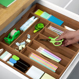 ROYAL CRAFT WOOD Luxury Bamboo Kitchen Drawer Organizer - Silverware Organizer - Utensil Holder and Cutlery Tray with Grooved Drawer Dividers for Flatware and Kitchen Utensils (9 Slot, Brown Bamboo) ROYAL CRAFT WOOD