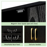 Gitelsnour Litter Box Enclosure, 30.9'' High Large Litter Box Furniture, Modern Cat Litter Box Enclosure with Hidden Storage, Side Table, End Table, Black GCLB003BK Gitelsnour