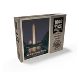 MyPuzzle Washington DC: Reflections of Freedom, Vintage Poster - Premium 1000 Piece Jigsaw Puzzle for Adults MyPuzzle.com