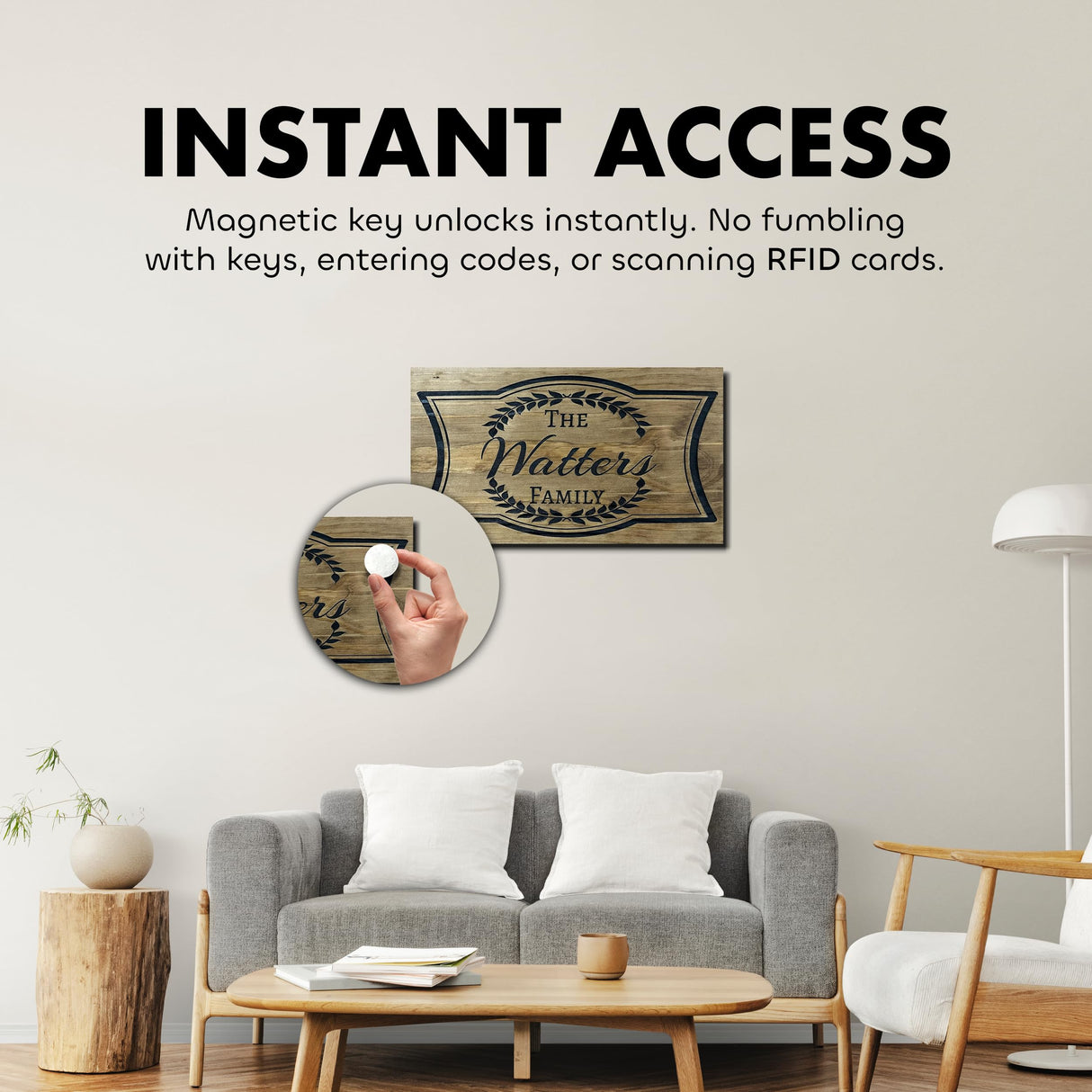 Customizable Family Name Concealment Shelf - Handcrafted Hidden Gun Safe with Magnetic Lock - Quick Access Gun Concealment Decor - Custom, Laser Engraved Wood Gun Cabinet By Bellewood Designs Bellewood Designs