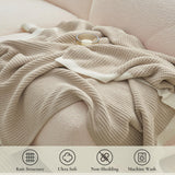 Amélie Home Waffle Throw Blanket for Couch, Soft Cozy Chenille Knit Blanket Warm Decorative Throw for Sofa, 50"x60", Beige Amélie Home