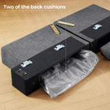 COPIAE 89 Inch Sofa with Extra Deep Seats Oversize, 3 Seater Sofa for Living Room,Modern Couch and Sofa, Comfy Armrests and Seats and Backrests, Easy Installation, Grey COPIAE