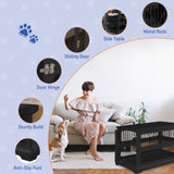 Zoovilla Dog Crate Furniture for Medium Dogs, Dual Function Dog Crate Side End Table with Sliding Door, Solid Bottom for Stability, Modern Indoor Kennel, Wooden Dog Crate Furniture, Metal Design Black zoovilla