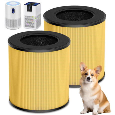 B-D02L/M05 Replacement Filter, Compatible with MOOKA B-D02L & M05 Air Purifi-er, for VEWIOR B-D02U, for KOIOS B-D02L, H13 True HEPA Filter, 2 Pack Pet Care Filter WILERDA