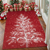 Lahome Christmas Rugs 5x7 Area Rug Washable Rug for Bedroom, Red Soft Nursery Rug Non-Slip Stain Resistant Living Room Rugs, Christmas Tree Print Holiday Decor Untra-Thin Carpet for Office Lahome