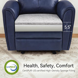 MCombo Power Small Recliners for Small Spaces, Modern Zero Wall Hugger Recliners Chair with Lumbar Support, USB and Charging Ports, FSC Certified, Faux Leather PR699 (Navy Blue) MCombo