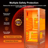 ToTibuy Far Infrared Sauna for Home 1 Person Indoor Wood Sauna Personal Spa Room 1065W 120V with Red Light Bluetooth Speakers 31.5"x31.5"x63" ToTibuy