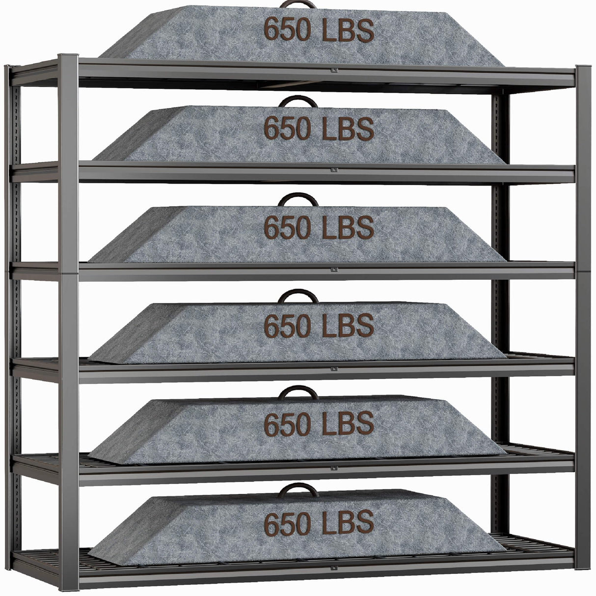 PMKES 64" Wide 6-Tier Garage Shelving Unit, 64" W x 24" D x 84" H, Heavy Duty Garage Storage Shelves,3900 LBS Capacity, Industrial Adjustable Shelves for Basement Warehouse PMKES