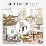 COLAMY Upholstered Dining Chairs Set of 6, Modern Kitchen Chairs with Back, Fabric Side Chair with Wood Legs for Dining Room Kitchen Restaurant, Beige COLAMY