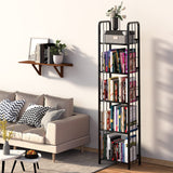 Azheruol Bookshelf Storage Shelf Bookcase Freestanding Storage Stand for Living Room, Bedroom, Kitchen Rust Resistance Easy Assembly Free Combination Multi-Functional Organizer (5 Tiers, Black) Azheruol