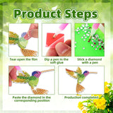 JeCuiK 6 Pcs Diamond Painting Wind Chimes Rhinestone Hummingbird Diamond Art Suncatcher Double Sided 5D DIY Diamond Painting Kits for Adults Christmas Ornament Best Gifts for Mom JeCuiK