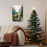 JOOZ Paint by Numbers Kit for Adults with Frame Deer Paint by Number with Easel Forest Adult Paint by Number Kits Framed DIY Mountain Landscape Oil Painting Kits for Gift Home Wall Decor 8x12 Inch JOOZ