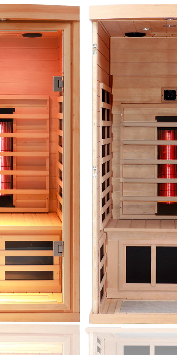Kunsana Ceramic Infrared Sauna 1-Person Hemlock KM-901BH
