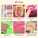 MISCER Pink Roses Diamond Painting Kits for Adults, 5D Full Drill DIY Flower Diamond Painting for Beginners, Home Wall Decor 12x16 Inch MISCER