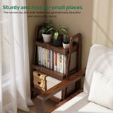 Vadisun 100% Solid Oak 3 Tier Ladder Shelf, Small Bookshelf, Ladder Bookshelf, Bookcase with Stable Frame, Small Table for Living Room Bedroom(Walnut, 12.6" L x 17.72" W x 31.5" H) Vadisun