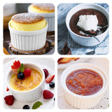 Ramekins 6 oz, Set of 8, Creme Brulee Ramekins, Souffle Dishes, Oven Safe Porcelain Ramiken Bowls For Custard, Lava Cakes, Pudding, Flan, Mini Desserts, Jam and Ice Cream, Ramekins For Baking GPYG
