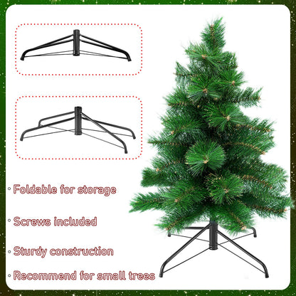 Roowest Folding Christmas Tree Stand Artificial Xmas Tree Base Holder Replacement Metal Tree Stand Base for Christmas Tree(16 Inch,Green)