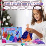 mom&myaboys Poke in Fun Art Kit for Kids DIY Princess Craft Set Birthday Gifts for Girls Ages4-8,Mess-Free Art for Children Fun Activity for Boys Old 3 4 5 6 7 8 9,Christmas Gift for Kid 3 Up mom&myaboys