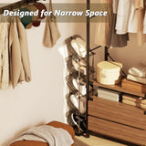 Patinao Sloping Narrow Shoe Rack 5 Tiers - Free Standing Vertical Shoes Racks for Small Spaces and Corner, Shoe Storage Organizer for Entryway, Tall Slim Shoe Shelf Cabinet for Shoes and Boots Patinao