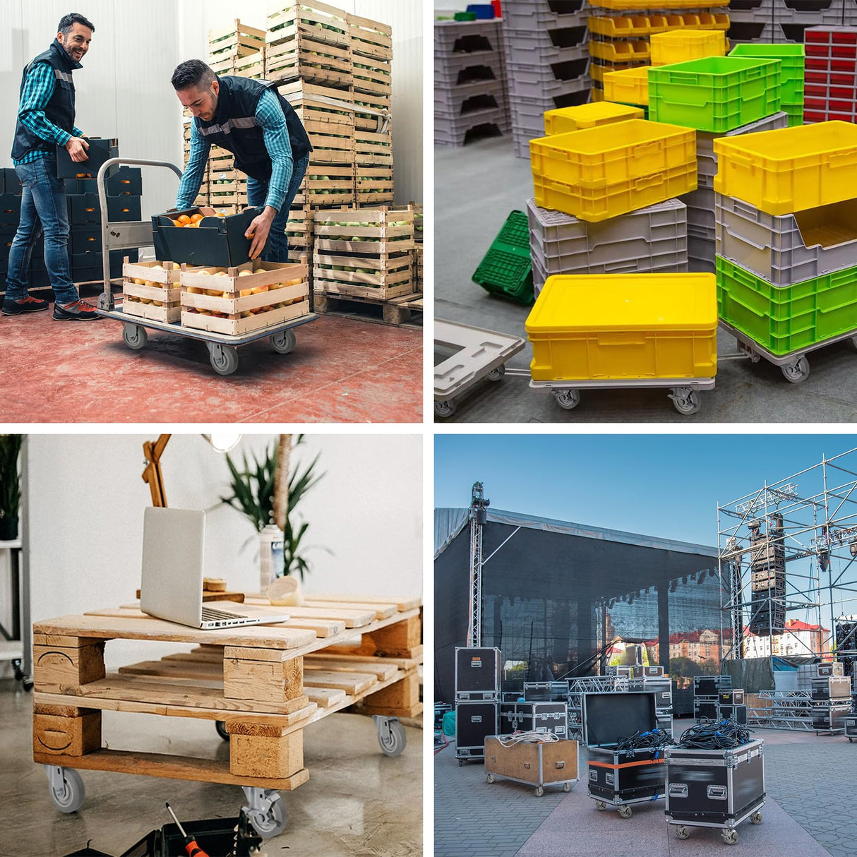 NINOSO Caster Wheels, 4" Heavy Duty Industrial Casters Set of 4 with Load 1200lbs Capacity, Wheels for Cart Furniture(2 Swivel & 2 Rigid) Ninoso