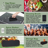 24Pcs Griddle Accessories Set, Stainless Steel Flat Top Grill Spatula Kit for Outdoor Barbecue Camping Cooking, Included Basting Cover, Scraper, Cast Iron Grill Press, Carrying Bag EWFEN