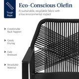 Best Choice Products Outdoor Dining Arm Chair Set of 2, Aluminum Frame with Armrest, All-Weather Woven Rope Chair Design - Black/Obsidian Best Choice Products