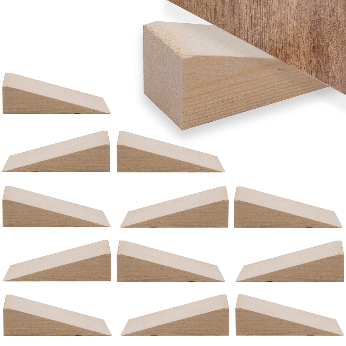 Wooden Door Stopper Non-Slip Door Stops Wooden Wedges Wood Door Stop Door Wedge for Bottom of Door Stopper Wedge Triangle Wood Block for Home Bedroom Office Living Room 3.9 * 1.2 * 1.2in (8pcs) Cuyacili