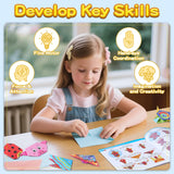 308 Sheets Origami Paper Kit for Kids Ages 5-8 8-12 with Guiding Book DIY Art and Crafts Supplies Kits for Girls and Boys Square Easy Fold Paper Travel Activities Birthday Christmas Gifts WOJASAL