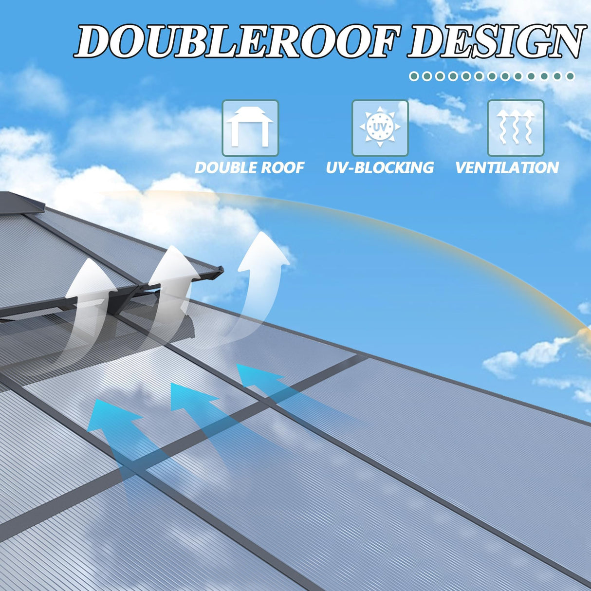 Howsvn 10'x10' Hardtop Gazebo, Upgrade Outdoor Polycarbonate Gazebos with Netting and Curtains, Heavy Duty Metal Pavilion for Patio, Backyard, Deck and Lawn HOWSVN