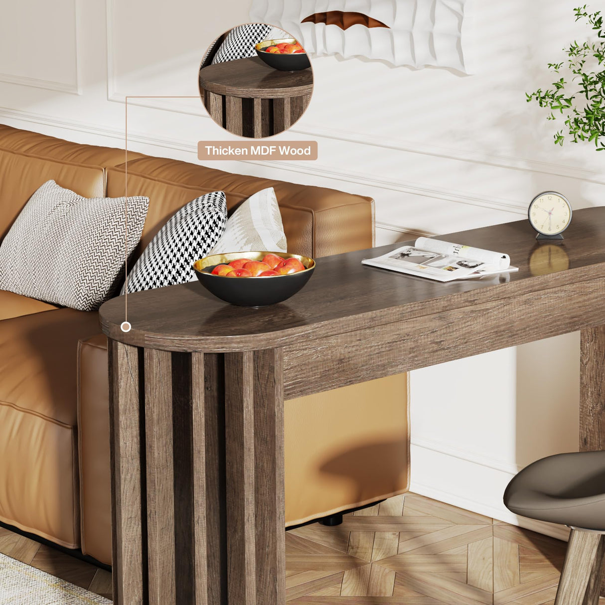 Tribesigns 59" Long Bar Table, Farmhouse Kitchen Counter Height Table with Sturdy Frame, Wooden Bar Height Pub Table for Dining Room, Living Room, Easy Assembly (1, Gray) Tribesigns