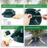 Blissun Christmas Tree Stand, Christmas Tree Holder, Xmas Tree Base Stand for Real Trees, Fits up to 8FT Real Trees, Green Blissun
