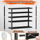 Storage Shelves Heavy Duty 2 PCS,60" L x 24" W x 78" H Garage Storage Shelves Unit Loads 3700LBS, 5-tier Adjustable Metal Industrial Utility Shelf Rack for Kitchen, Laundry Room, Warehouse, Basement ROOMTEC